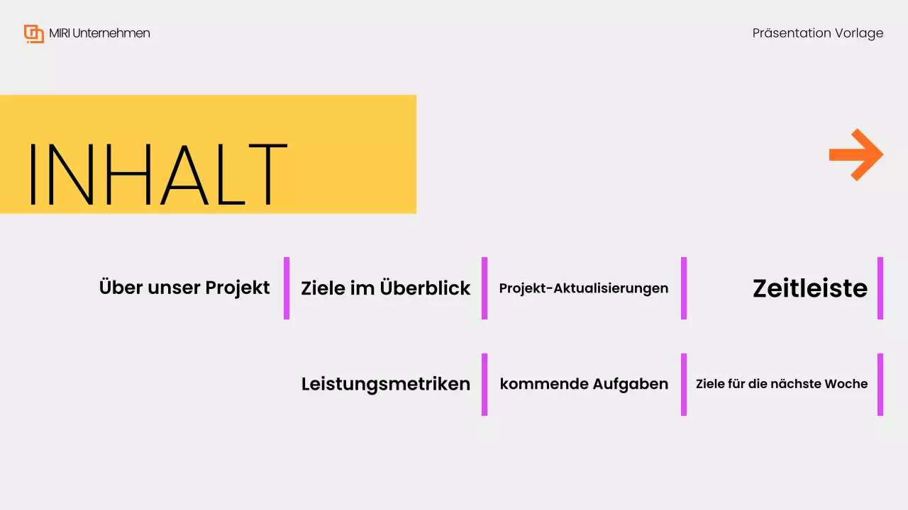 Gray Yellow Modern Monatlicher Rückblick Bericht Präsentation