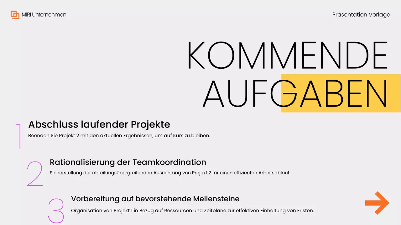 Gray Yellow Modern Monatlicher Rückblick Bericht Präsentation