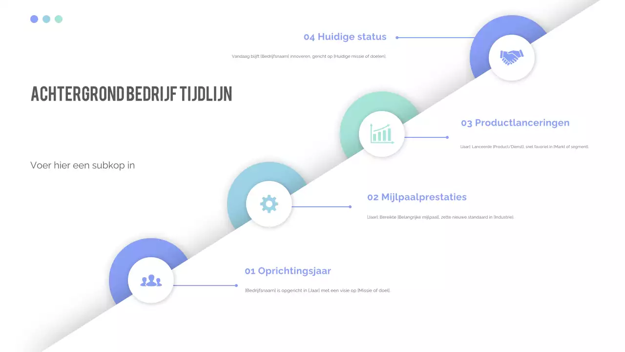 presentatie blauwe moderne tijdlijn