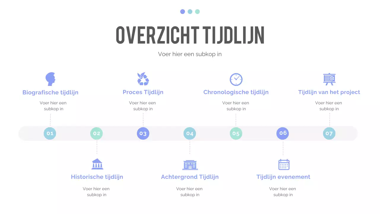 presentatie blauwe moderne tijdlijn