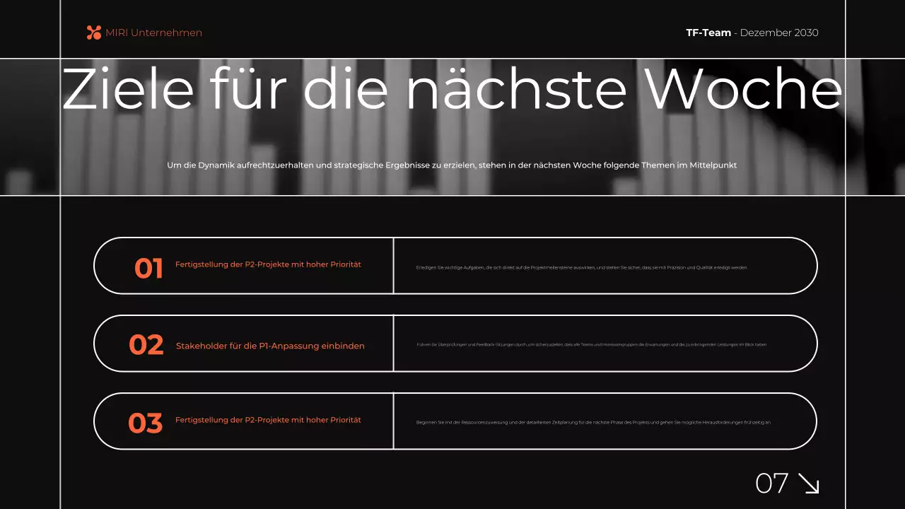 schwarz-orange moderne monatliche Geschäftsberichtspräsentation