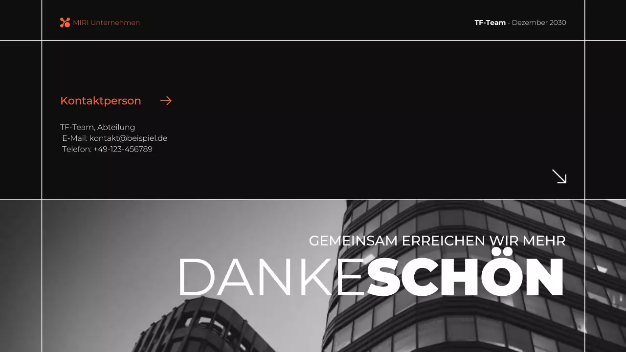 schwarz-orange moderne monatliche Geschäftsberichtspräsentation