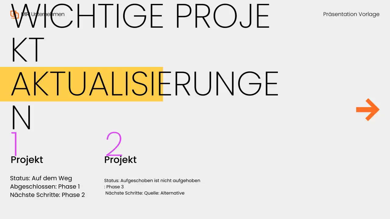 Gray Yellow Modern Monatlicher Rückblick Bericht Präsentation