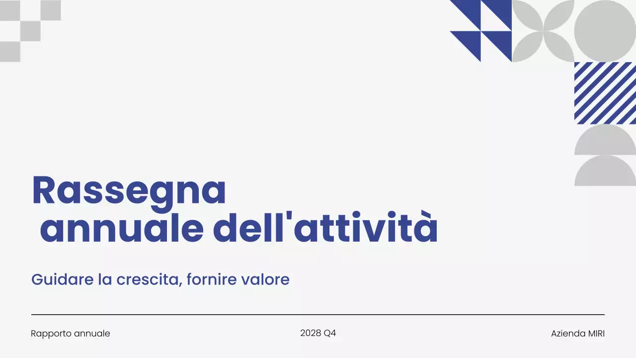 Presentazione della relazione annuale d'impresa