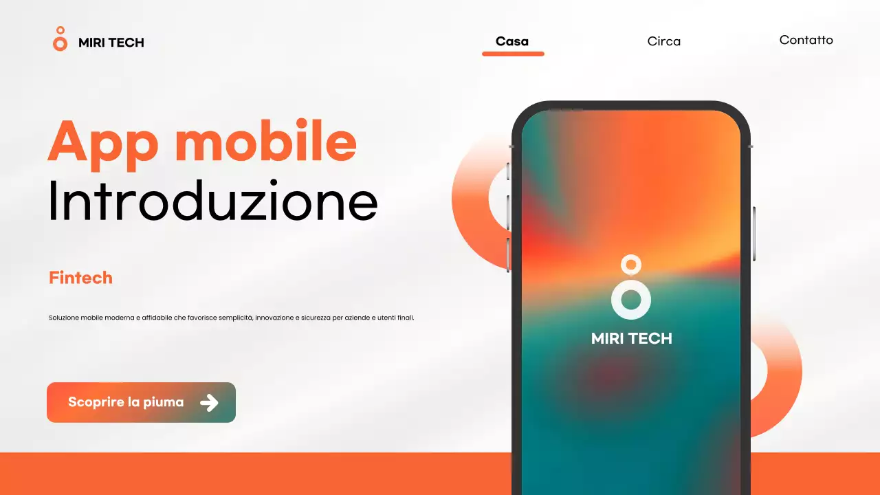 applicazione mobile moderna arancione