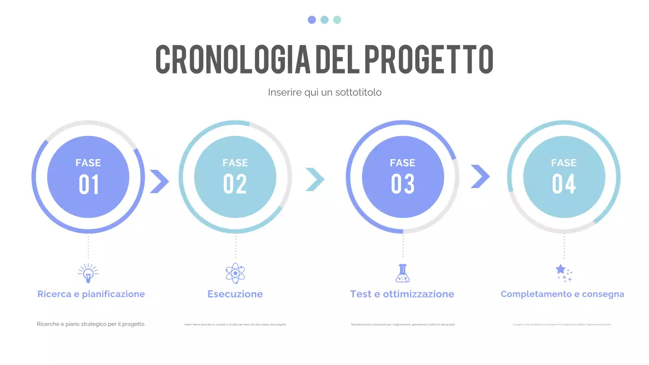 presentazione della linea del tempo moderna blu