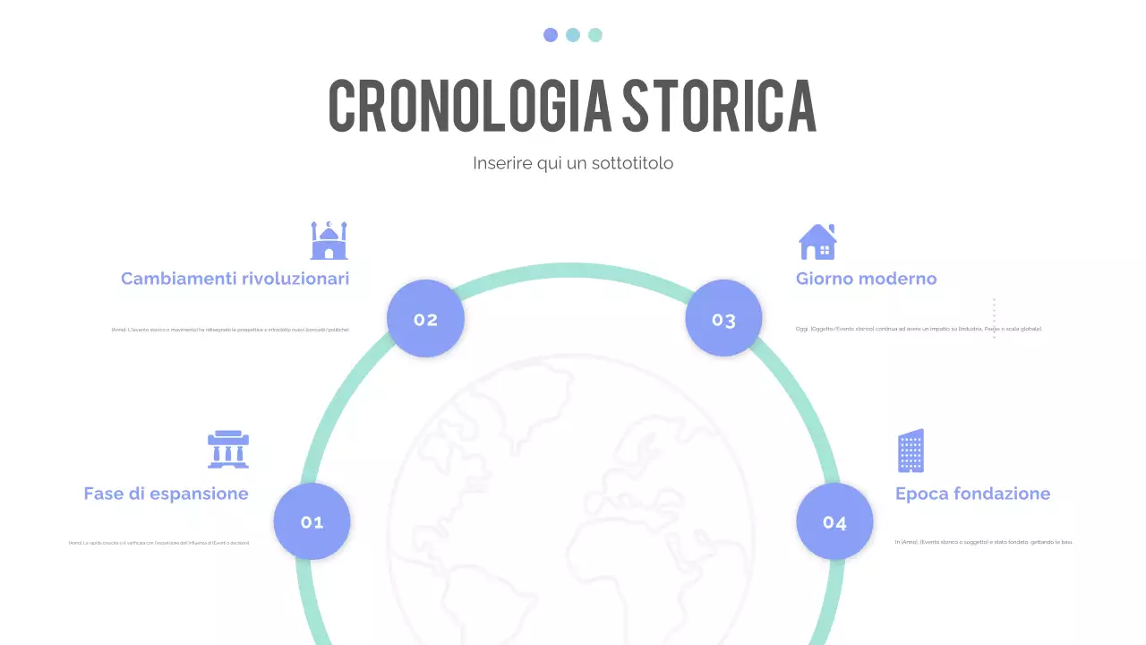 presentazione della linea del tempo moderna blu