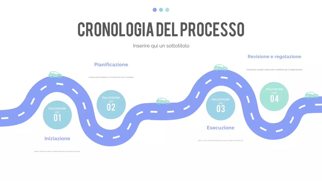 presentazione della linea del tempo moderna blu