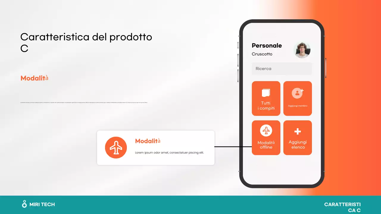 applicazione mobile moderna arancione