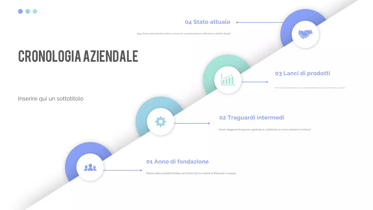 presentazione della linea del tempo moderna blu