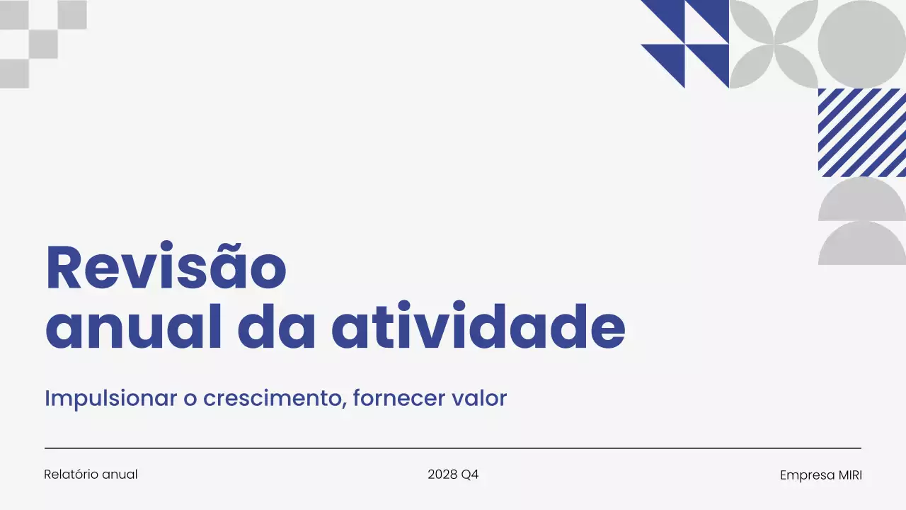 Apresentação do relatório anual de actividades