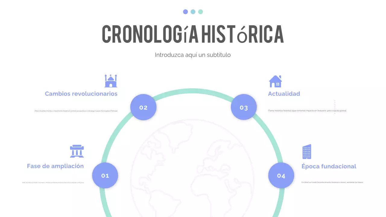 presentación cronológica moderna azul
