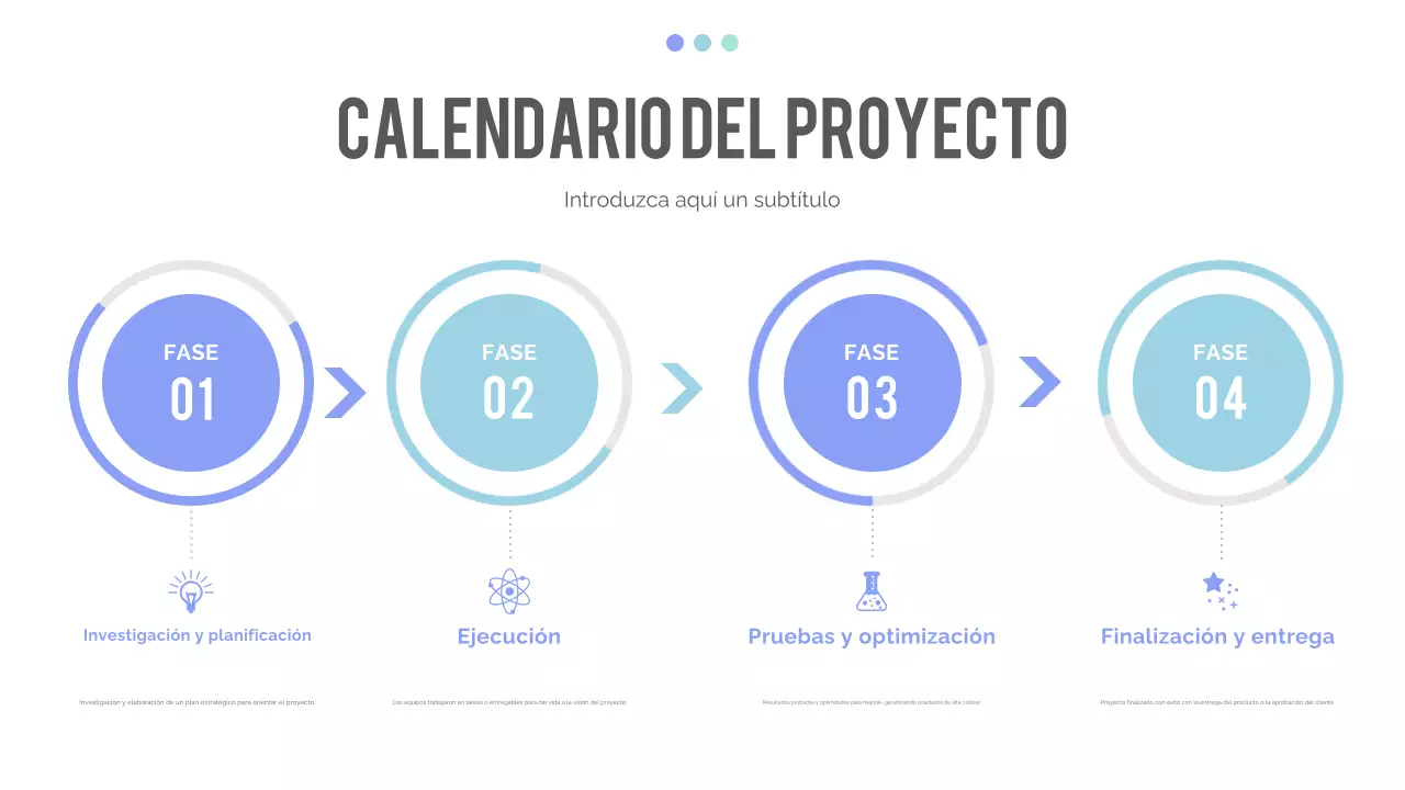 presentación cronológica moderna azul