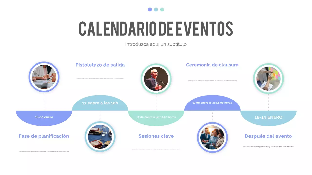 presentación cronológica moderna azul