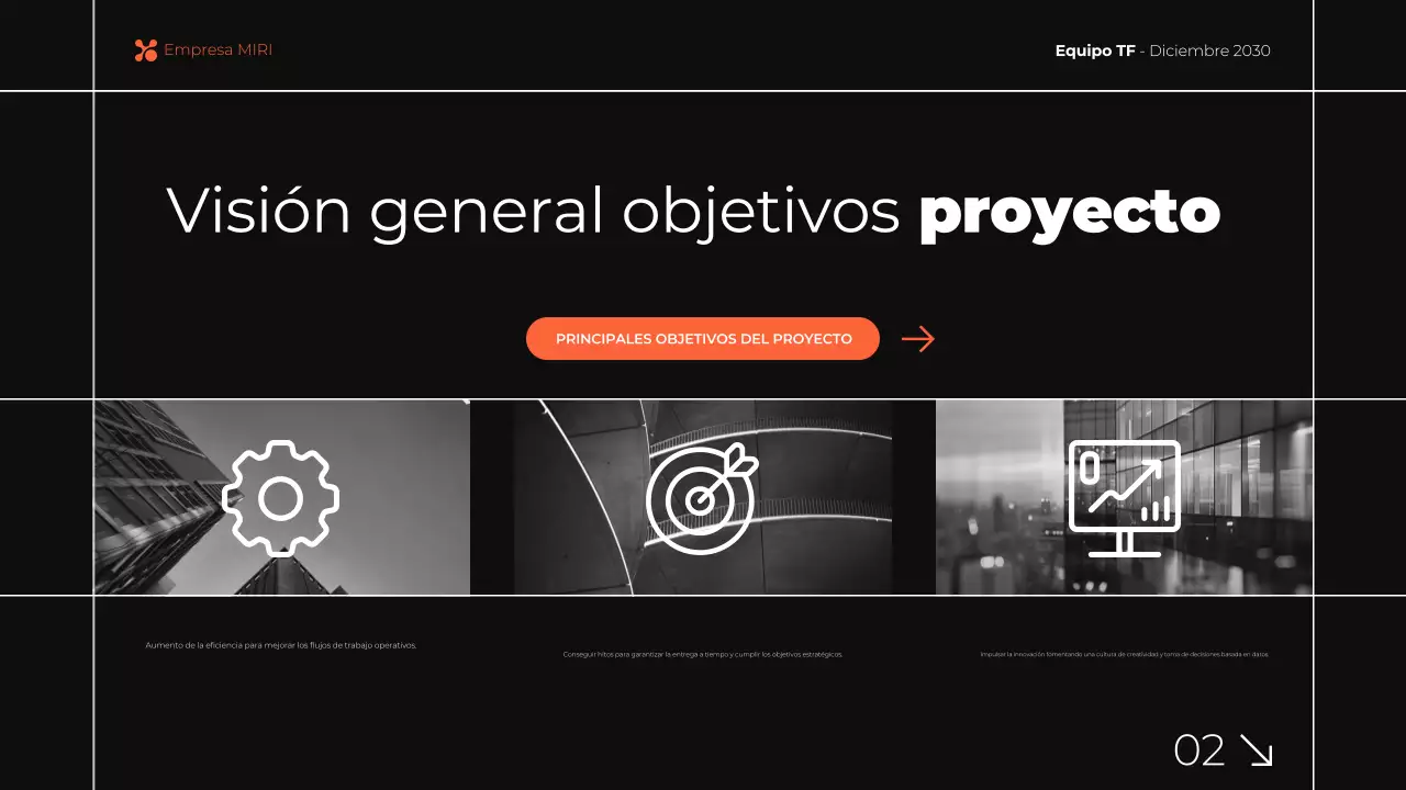 negro y naranja presentación moderna del informe comercial mensual