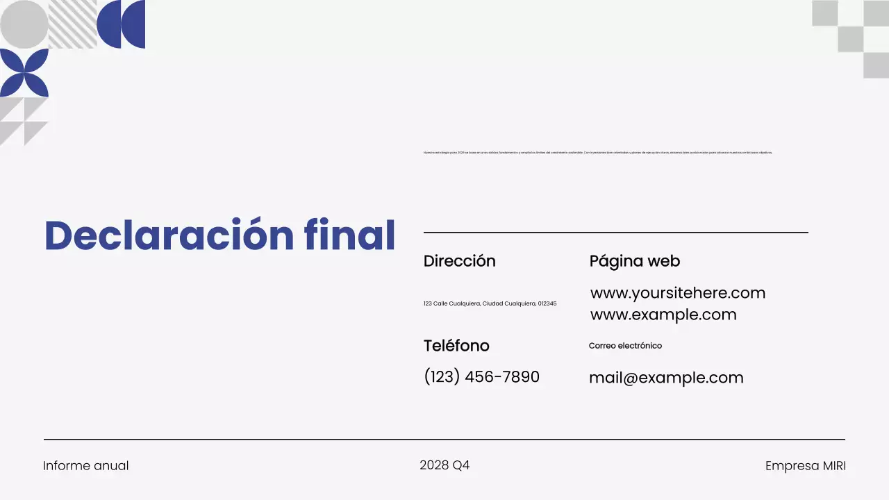 Presentación del Informe Empresarial Anual