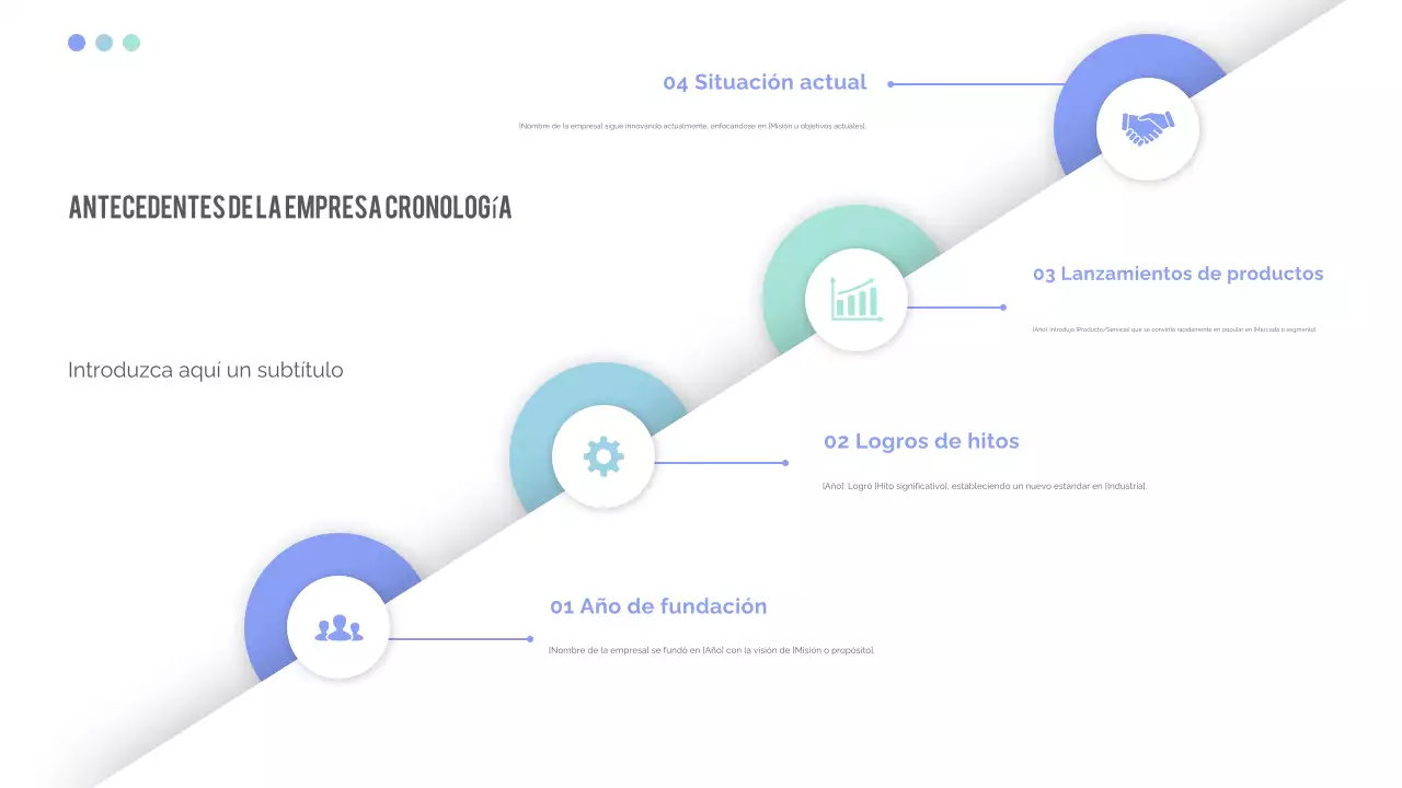 presentación cronológica moderna azul