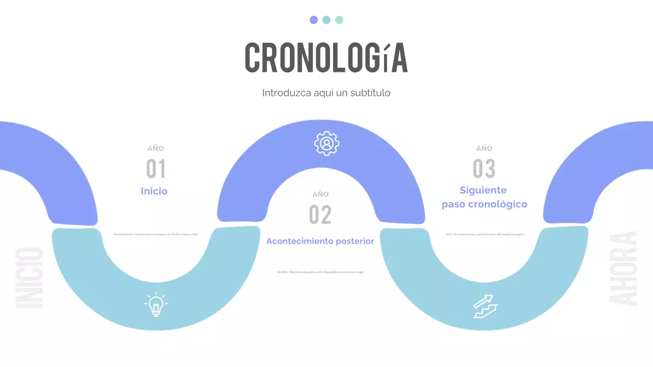 presentación cronológica moderna azul
