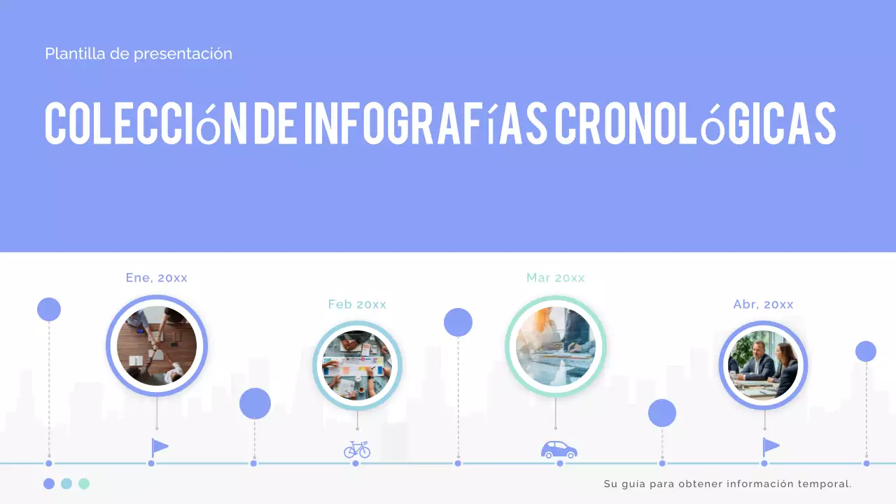 presentación cronológica moderna azul