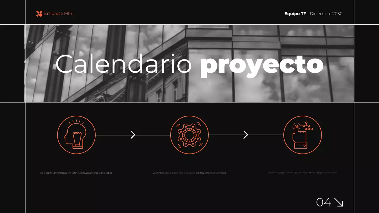 negro y naranja presentación moderna del informe comercial mensual