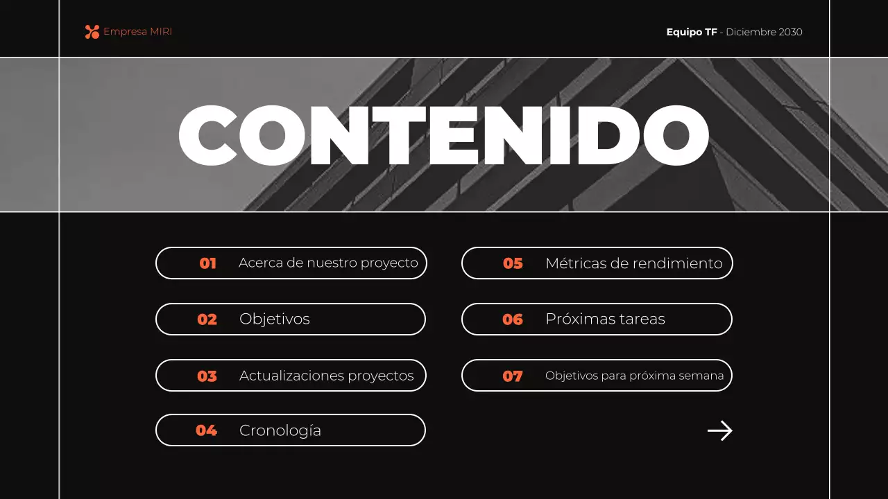 negro y naranja presentación moderna del informe comercial mensual