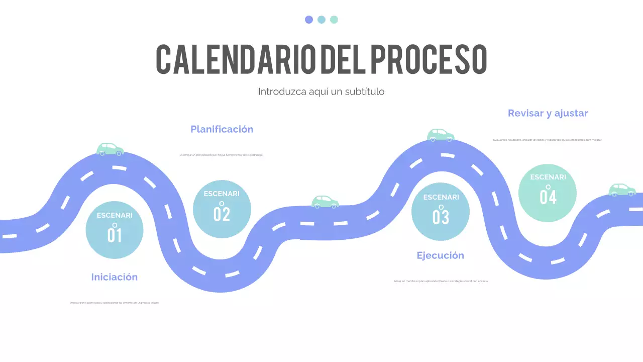 presentación cronológica moderna azul