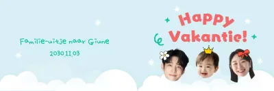 Een lichtblauwe gezinsvakantie