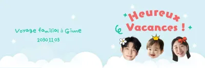 Des vacances en famille en bleu clair