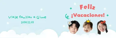 Unas vacaciones en familia de color azul claro