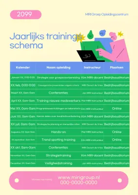 Geel eenvoudig trainingsschema