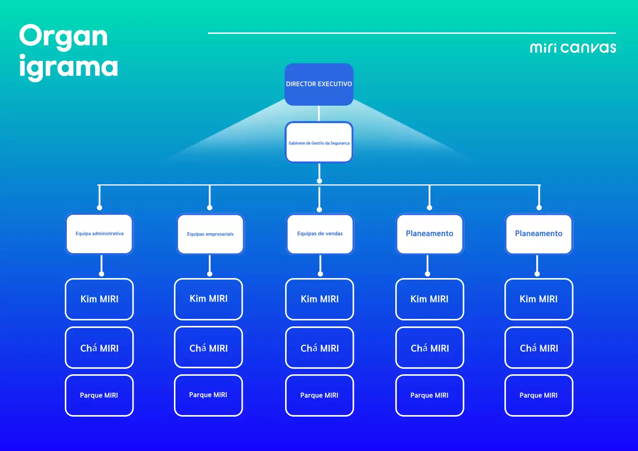 Descrição do organigrama azul por defeito