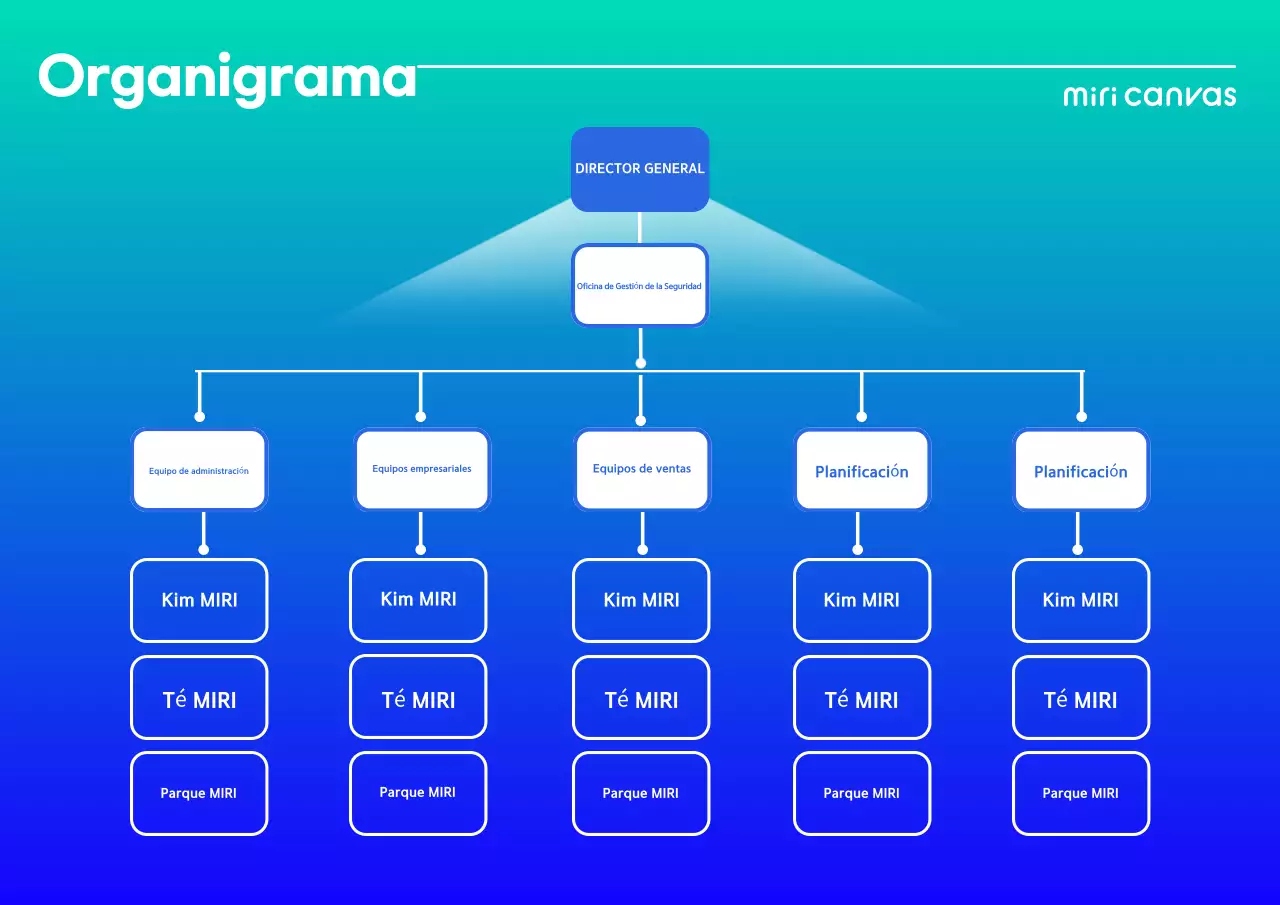 Descripción azul por defecto del organigrama