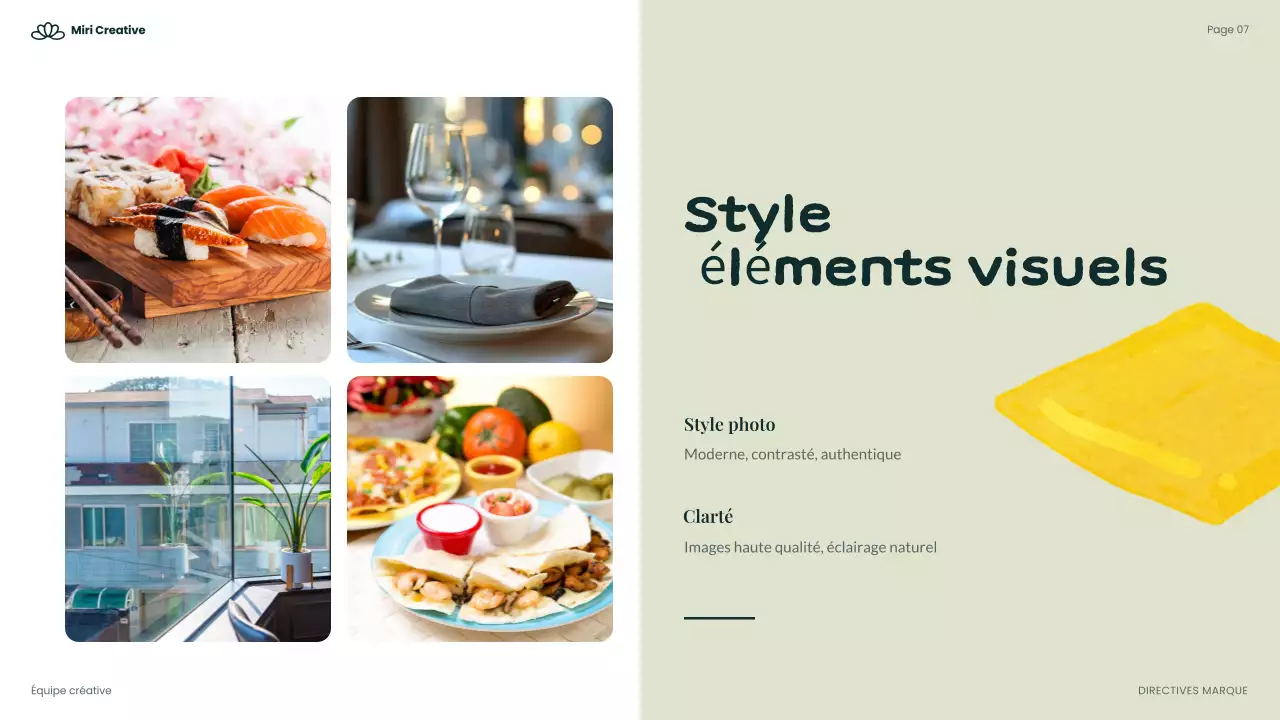 ligne directrice sur l'alimentation verte et moderne