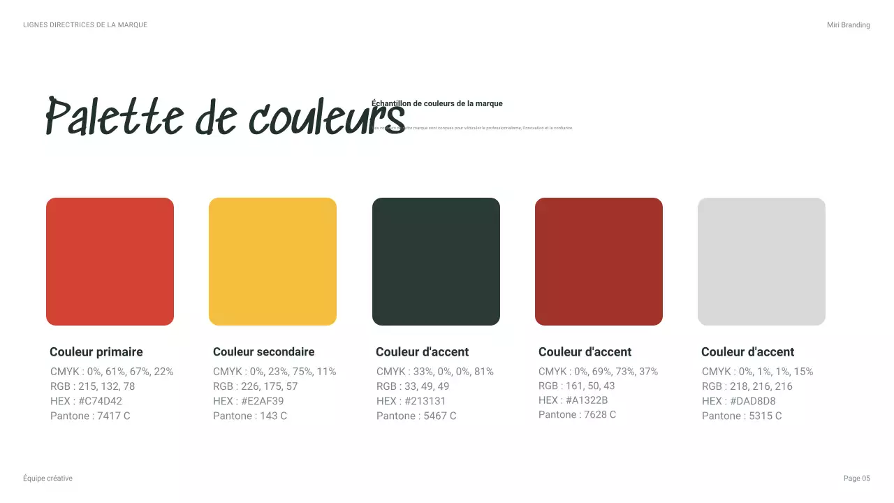 ligne directrice de la marque beige moderne