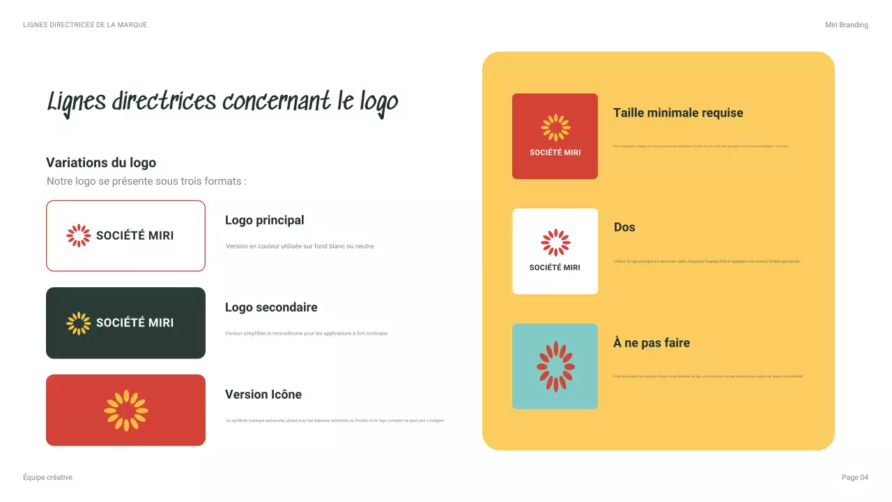 ligne directrice de la marque beige moderne