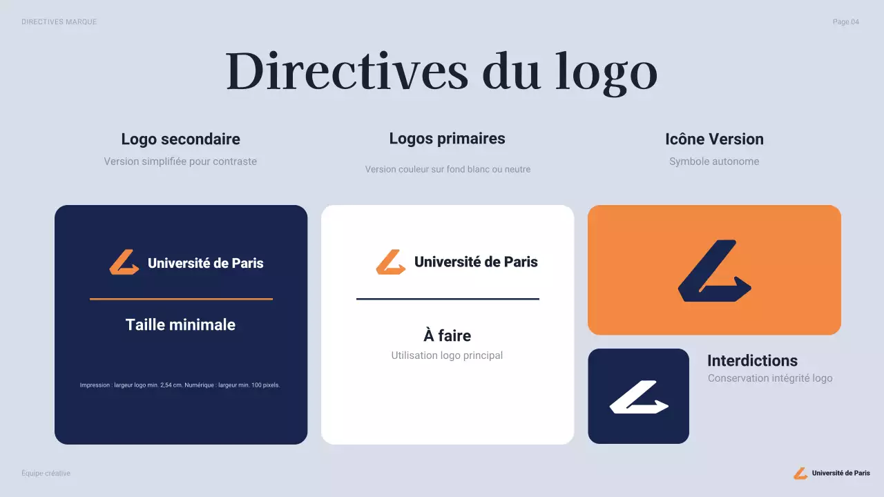 lignes directrices de l'université professionnelle de la marine