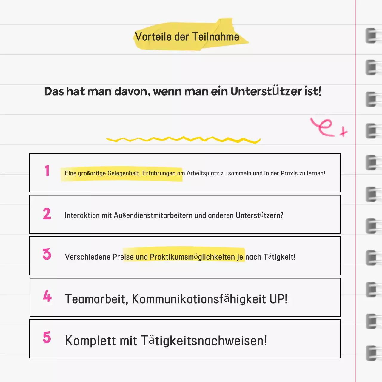 Anwerbung von Yellow Simple-Unterstützern