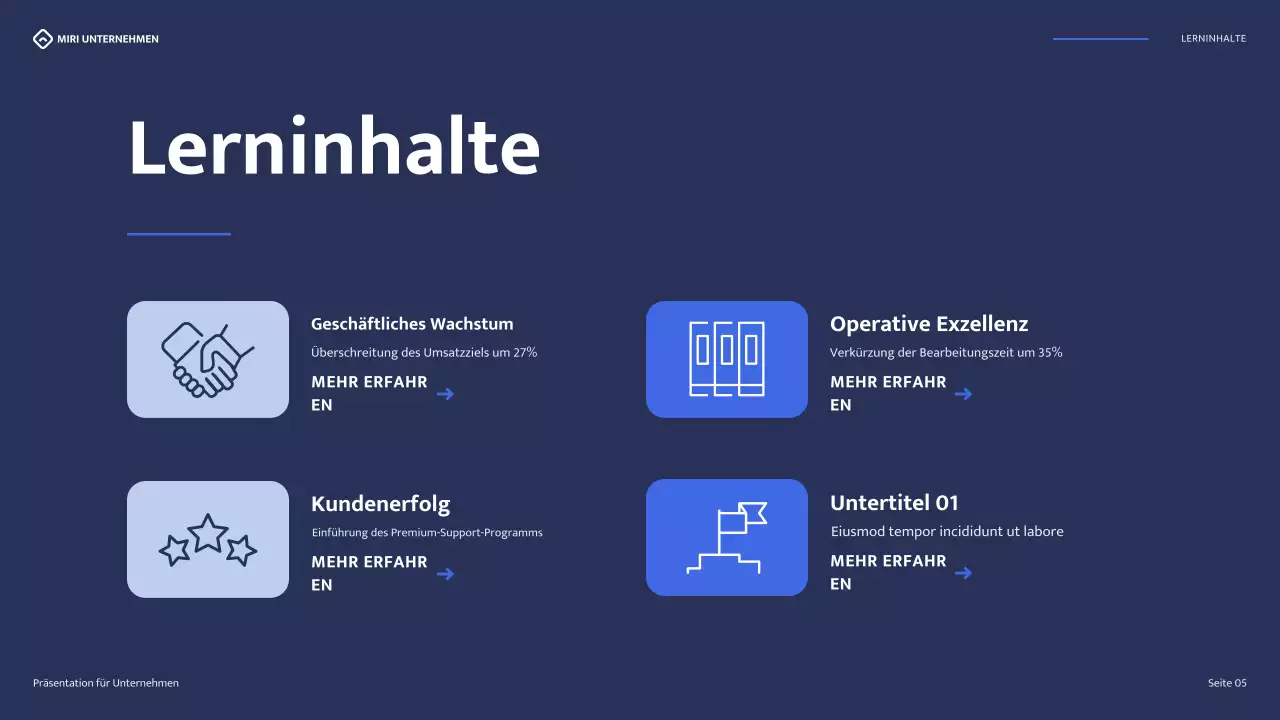 blue modern business report