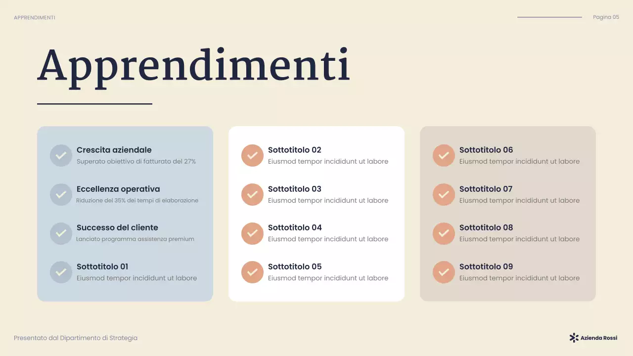 presentazione aziendale moderna della marina