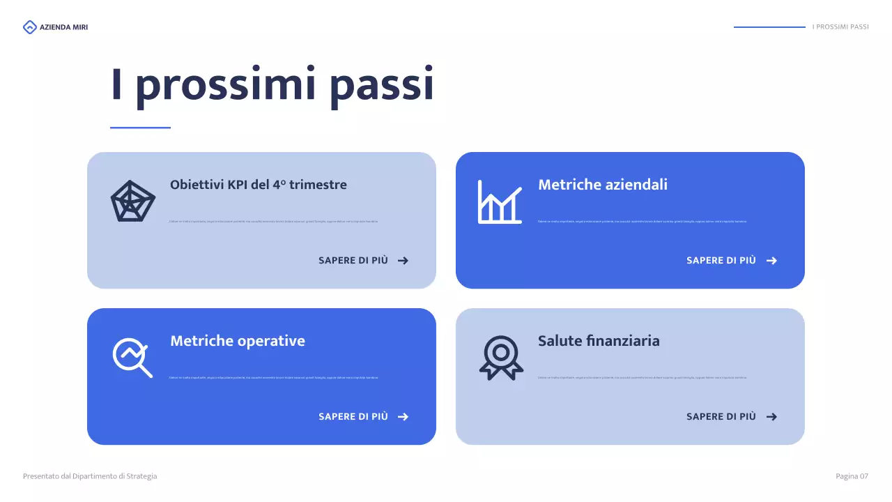 relazione aziendale moderna blu