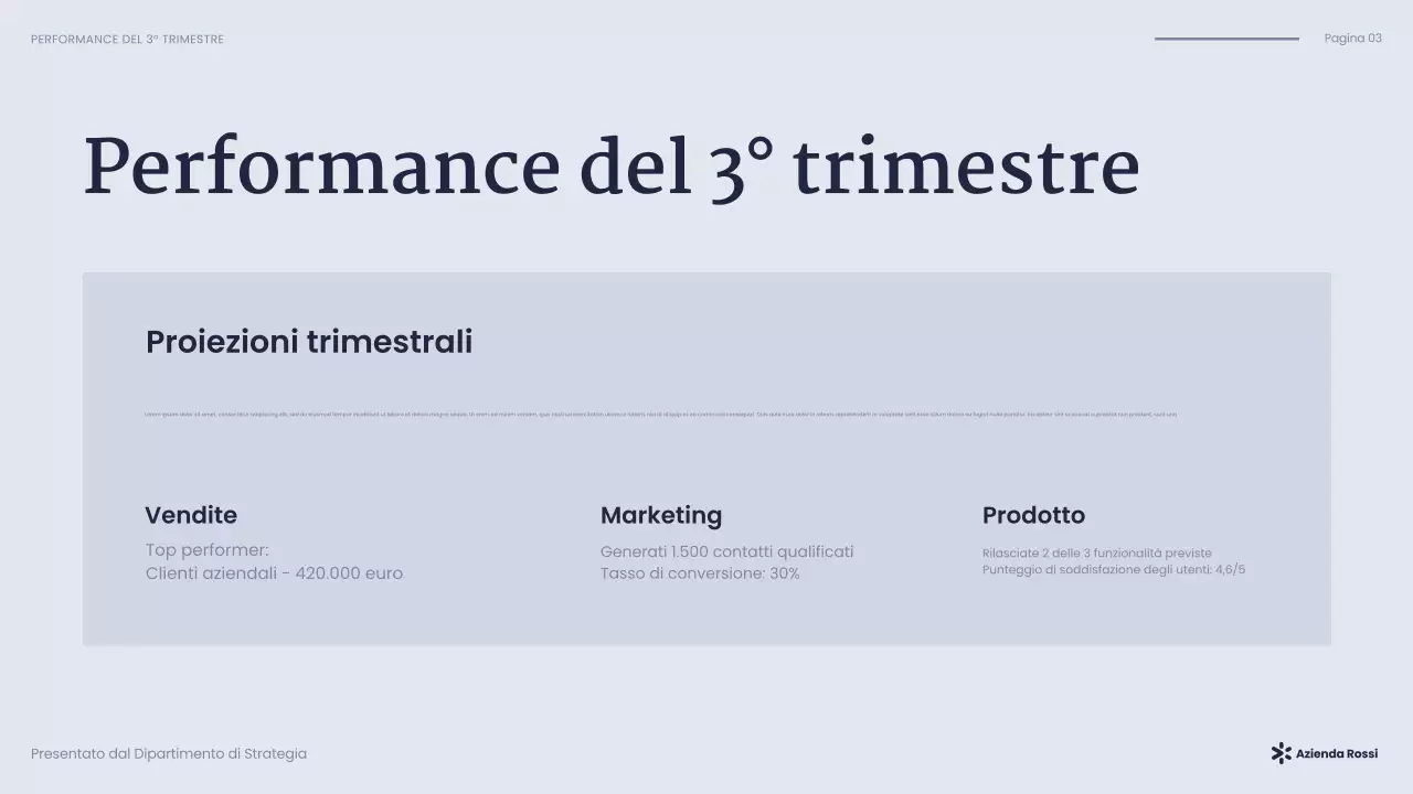 presentazione aziendale moderna della marina