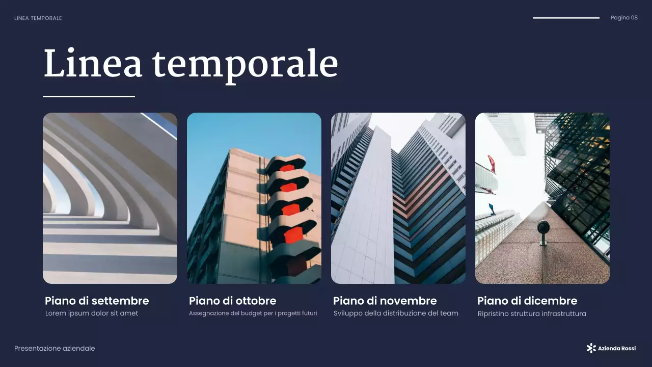 presentazione aziendale moderna della marina