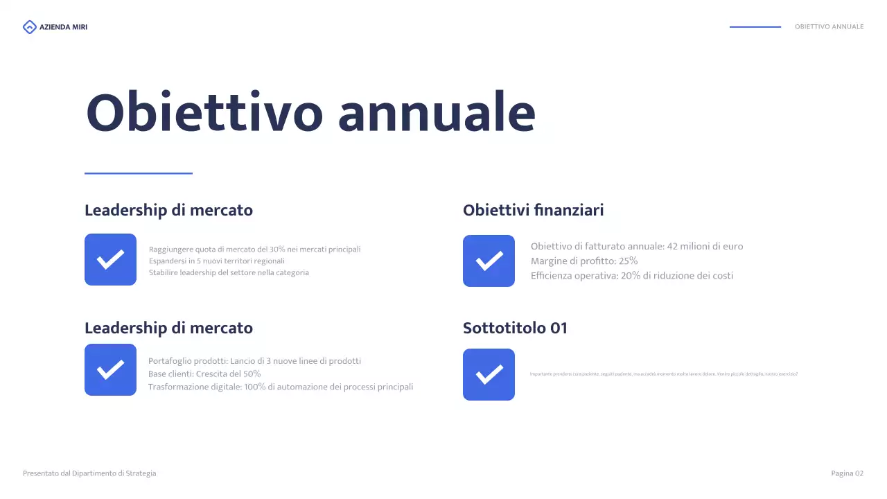relazione aziendale moderna blu