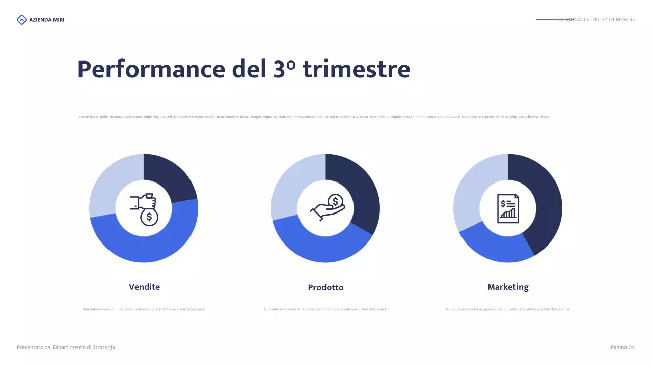 relazione aziendale moderna blu