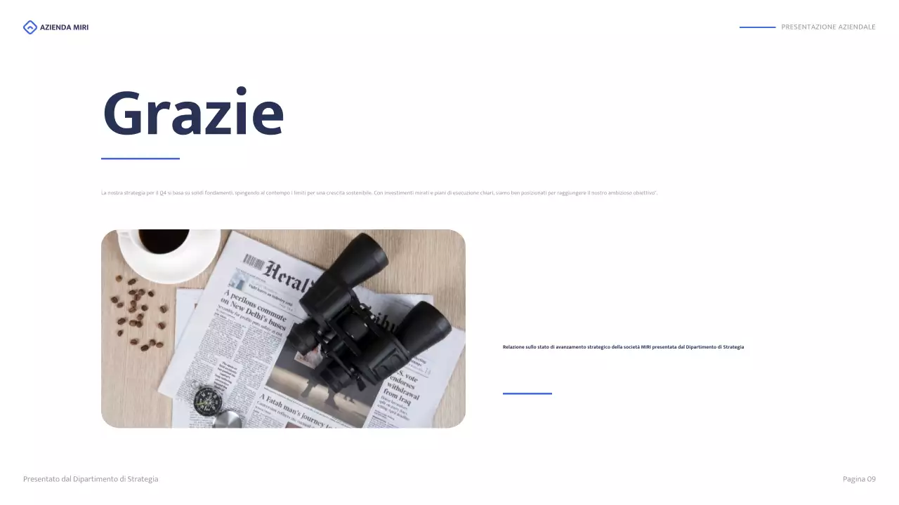 relazione aziendale moderna blu