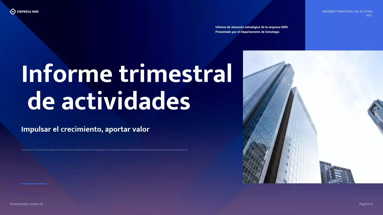 blue modern business report