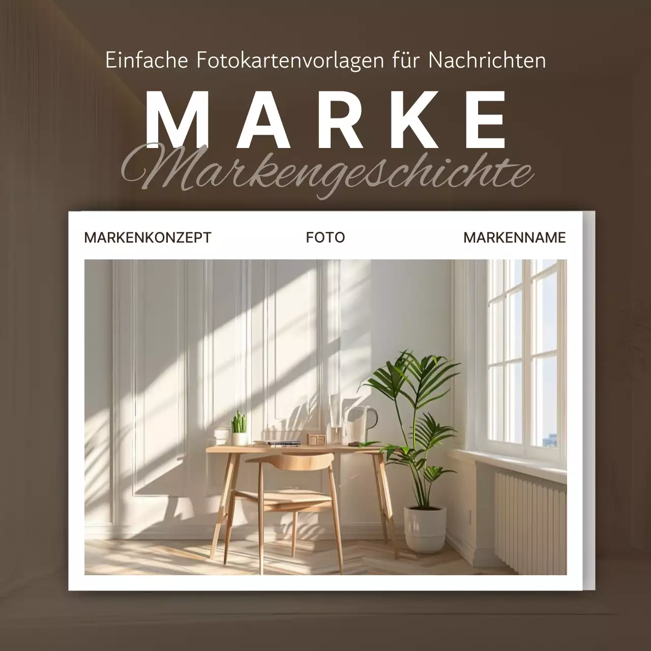 Förderung einer beigefarbenen modernen Marke