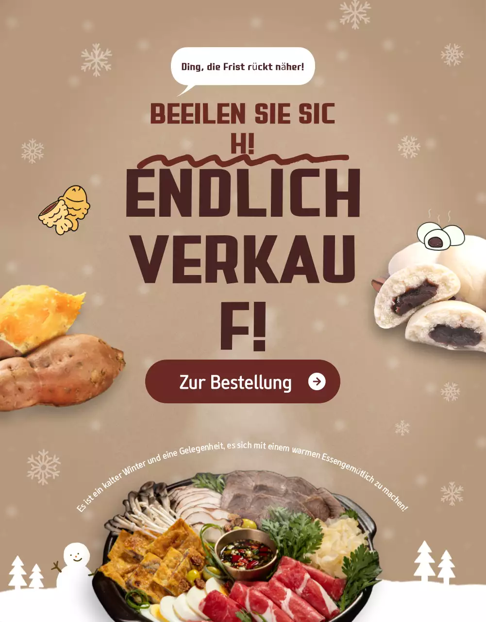 Beige Cosy Winter Food Promotion