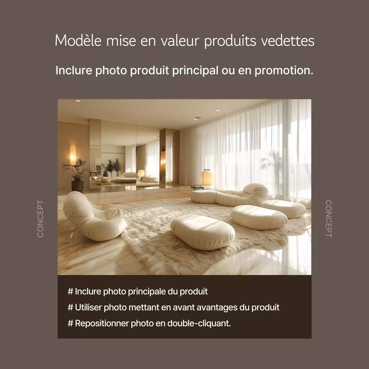 Promouvoir une marque moderne de couleur beige