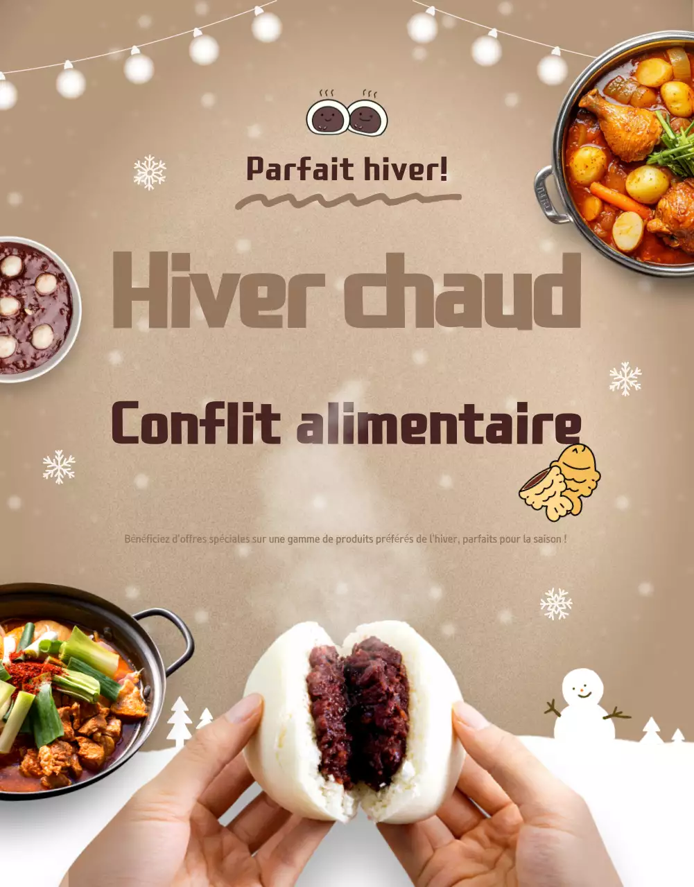 Beige Cosy Winter Food Promotion